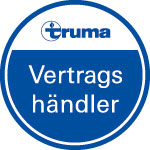 Logo von Truma mit dem Text Vertrags H&auml;ndler in Blau und Wei&szlig;